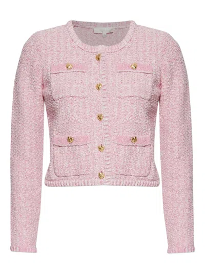 LOVESHACKFANCY DELCIE HEART-BUTTON POCKET CARDIGAN