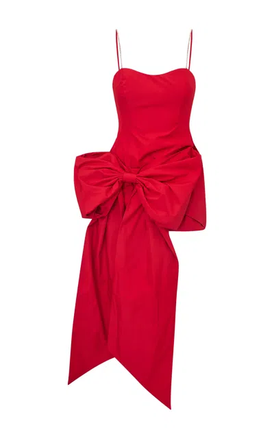 Loveshackfancy Delmara Taffeta Mini Dress In Red