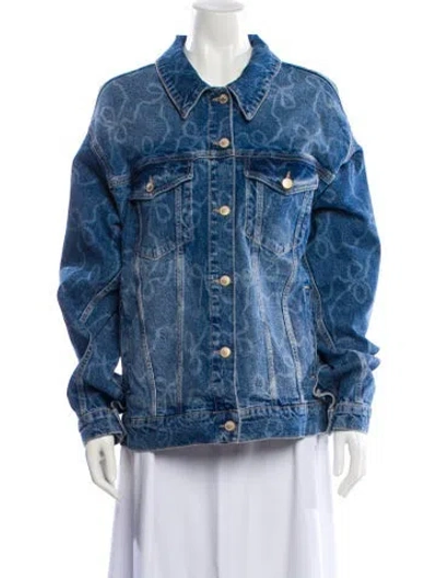 Pre-owned Loveshackfancy Denim Jacket In Blue