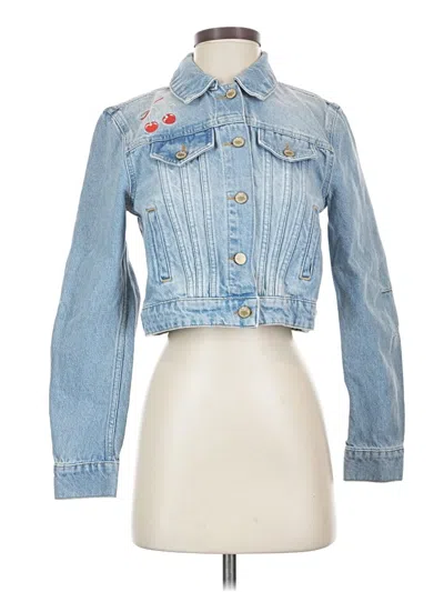 Loveshackfancy Denim Jacket In Blue