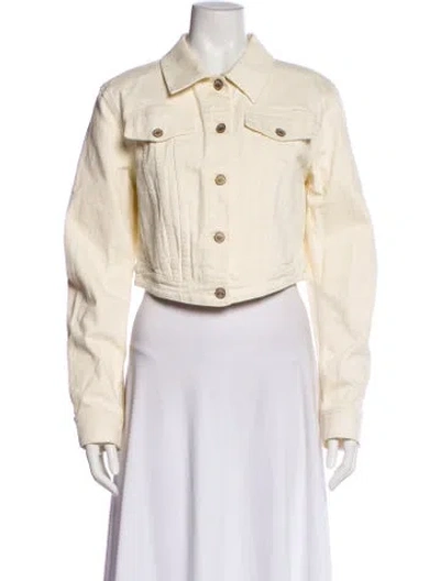 Pre-owned Loveshackfancy Denim Jacket In Neutral