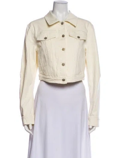 Pre-owned Loveshackfancy Denim Jacket In Neutral