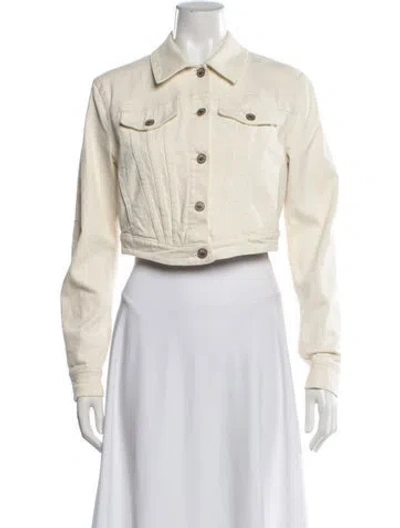 Pre-owned Loveshackfancy Denim Jacket In Neutrals