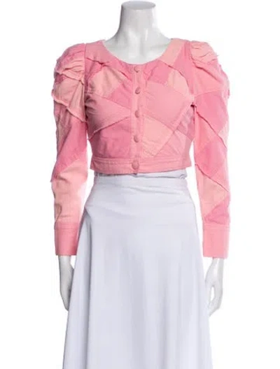 Pre-owned Loveshackfancy Denim Jacket In Pink