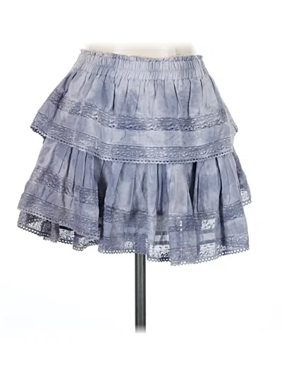 Pre-owned Loveshackfancy Denim Skirt In Blue