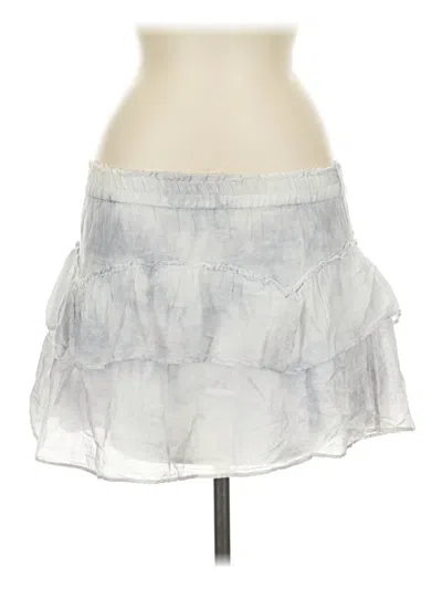 Pre-owned Loveshackfancy Denim Skirt In Gray