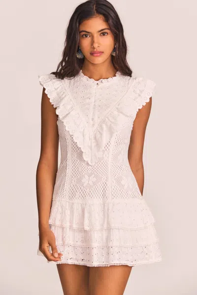 Loveshackfancy Designer White Tiered Mini Dress