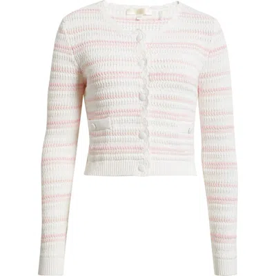 Loveshackfancy Dessa Stripe Cotton Cardigan In Pink