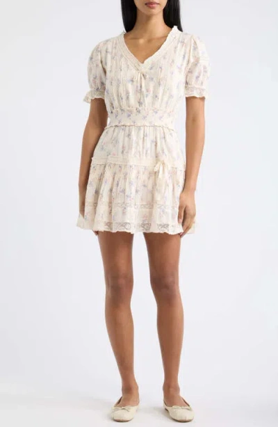 Loveshackfancy Devella Lace Trim Minidress In Antique Vanilla