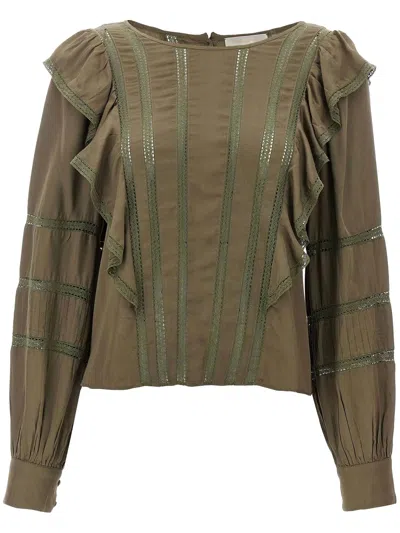 Loveshackfancy Devika Top In Forrest Oak In Multi