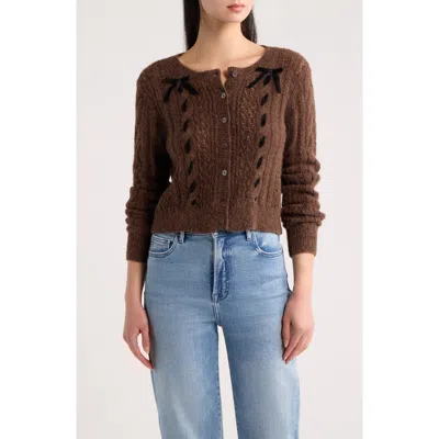 Loveshackfancy Dione Cardigan In Brown
