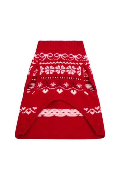 Loveshackfancy Dog Arindia Wool Sweater In Red Velvet Truffle