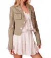 Loveshackfancy Dolisa Embroidered Military Jacket In Green