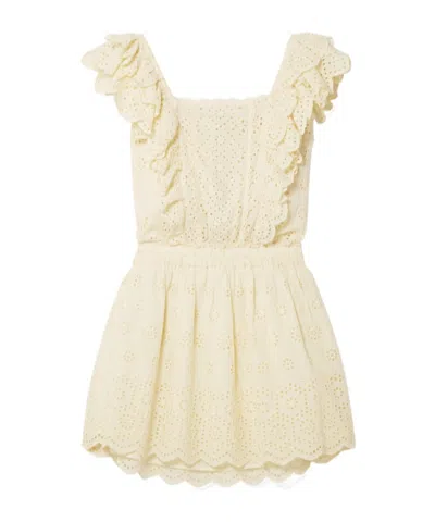 Loveshackfancy Dora Ruffle Mini Dress In Brown