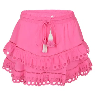 Loveshackfancy Dorene Skirt Strawberry Taffy In Pink