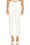 Loveshackfancy Doro Lace Up Bow Pants In Cream