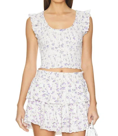 Loveshackfancy Dovi Top In Dusty Lavender