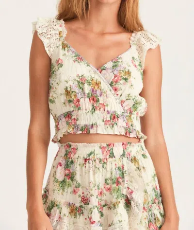 Loveshackfancy Drea Top Crop In Shining Gemstone In Multi