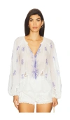 Loveshackfancy Dresner Lace Trim Top In White