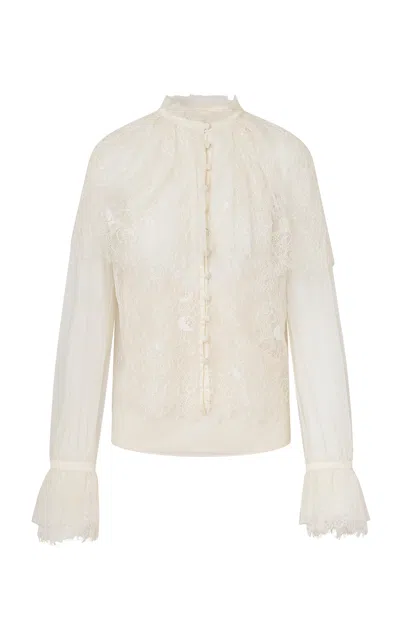 Loveshackfancy Duquette Lace Top In Ivory