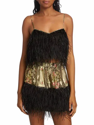Loveshackfancy Dusty Crop Cami In Midnight Ruby In Multi
