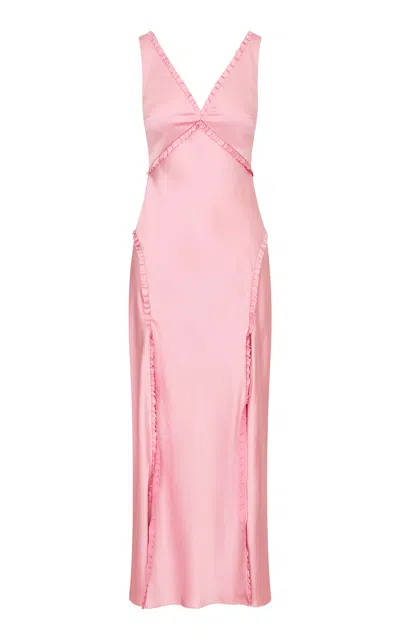 Loveshackfancy Eileasha Day Slip Charmeuse Dress In Pink