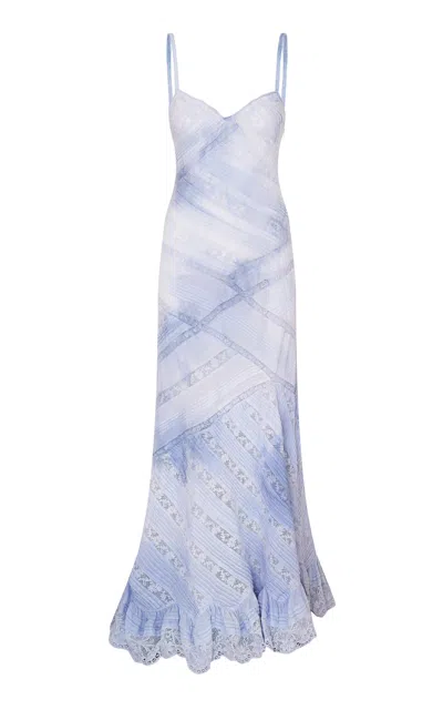 Loveshackfancy Eirene Lace-detailed Cotton Maxi Dress In Blue