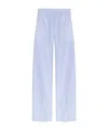 Loveshackfancy Striped-pattern Lace-trimmed Trousers In Burgundy