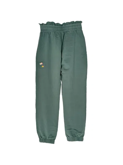 Pre-owned Loveshackfancy Elasticated-waistband Track Pants In Green