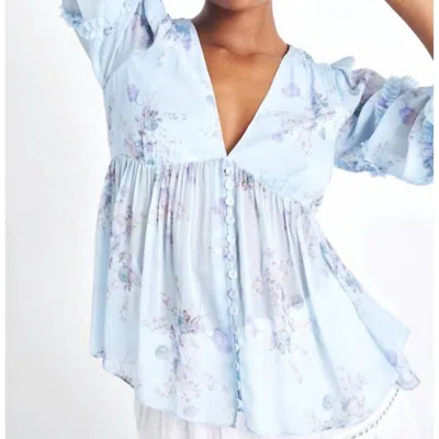 Loveshackfancy Elian Blouse In Spring Breeze In Multi