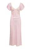 Loveshackfancy Eline Jacquard Maxi Dress In Pink