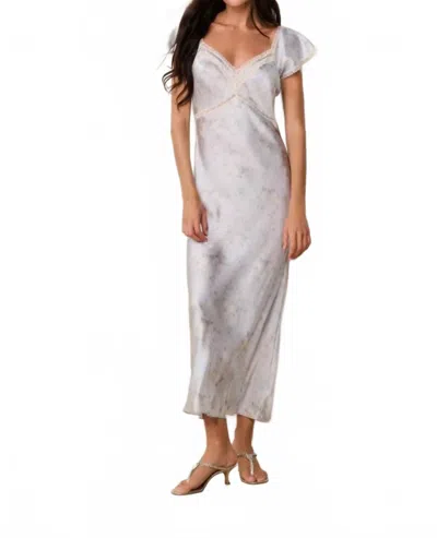 Loveshackfancy Eline Silk Floral Maxi Dress In Snowdrop In Animal Print