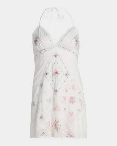Loveshackfancy Elira Embroidered Cotton Minidress In Multi