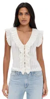 Loveshackfancy Elizabelle Top Dove Blanc In White