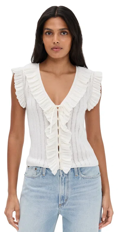 Loveshackfancy Elizabelle Top Dove Blanc In White