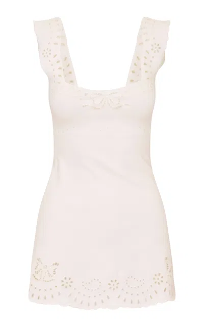 Loveshackfancy Elka Cutout Mini Dress In White