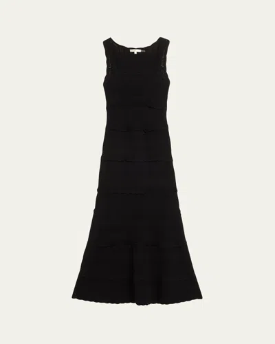 Loveshackfancy Ellaria Pointelle-knit Maxi Dress In Black