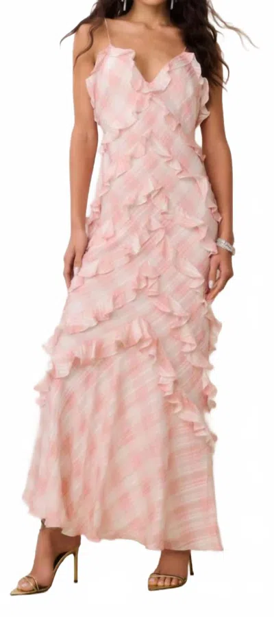 Loveshackfancy Ellietta Tartan Ruffle Maxi Dress In Pink