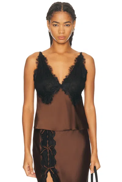 Loveshackfancy Elloryn Top In Brown