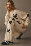 Loveshackfancy Linetta Lace Bow Pullover Sweater In Cream In White