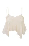 Loveshackfancy Elysia Sheer Silk Top In Ivory