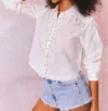 Loveshackfancy Embellished Rosaway Top In True White