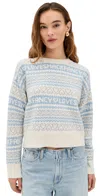 Loveshackfancy Emberly Crewneck Wool Sweater In Multi