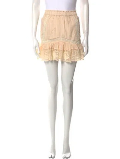 Pre-owned Loveshackfancy Embroidered Accent Mini Skirt In Pink