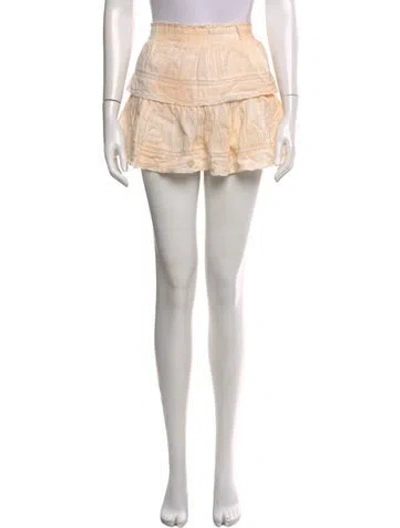 Pre-owned Loveshackfancy Embroidered Accent Mini Skirt In Pink