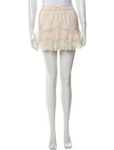 Pre-owned Loveshackfancy Embroidered Accent Mini Skirt In Pink