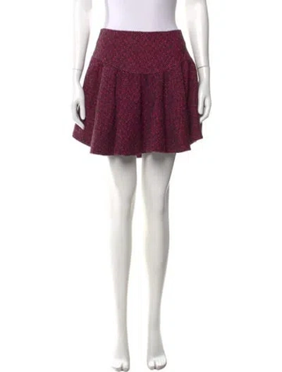 Pre-owned Loveshackfancy Embroidered Accent Mini Skirt In Purple