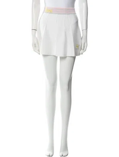 Pre-owned Loveshackfancy Embroidered Accent Mini Skirt W/ Tags In White