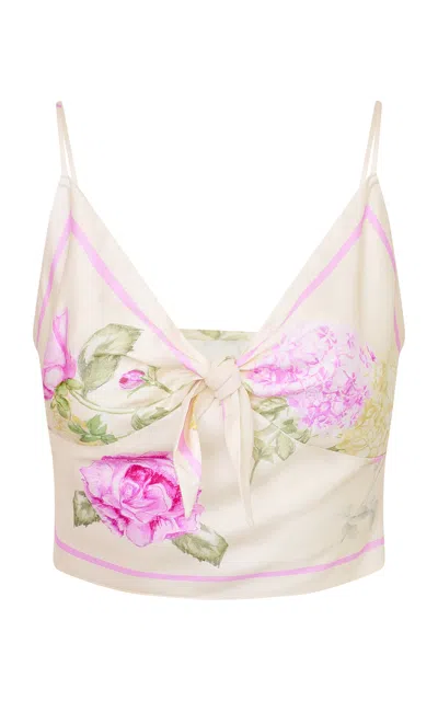 Loveshackfancy Emeraine Silk-blend Top In Multi