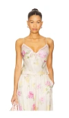 Loveshackfancy Cabi Silky Fruit Print Top In White